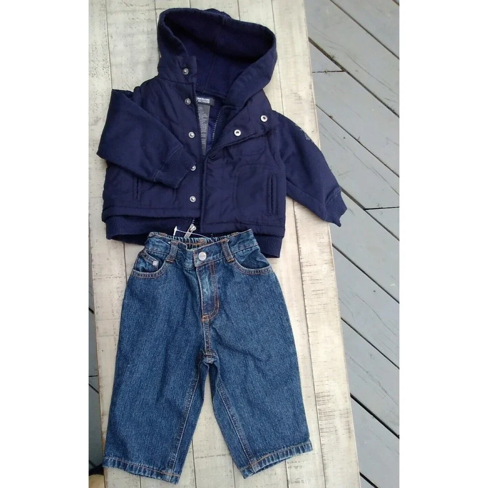kenneth cole reaction boys baby jacket sweater navy outfit new pants jeans 12m